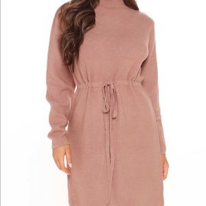 Fashion Nova Midi Sweater Dress In Mauve